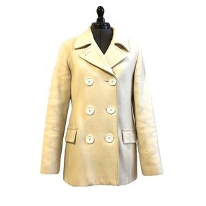 Delia’s Wool Blend Pea Coat, Ivory, Size Small